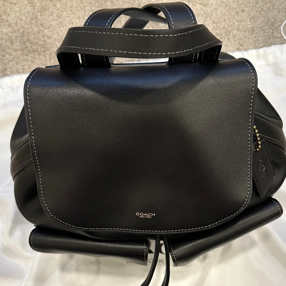 Coach Crosby 28 Black Leather Backpack